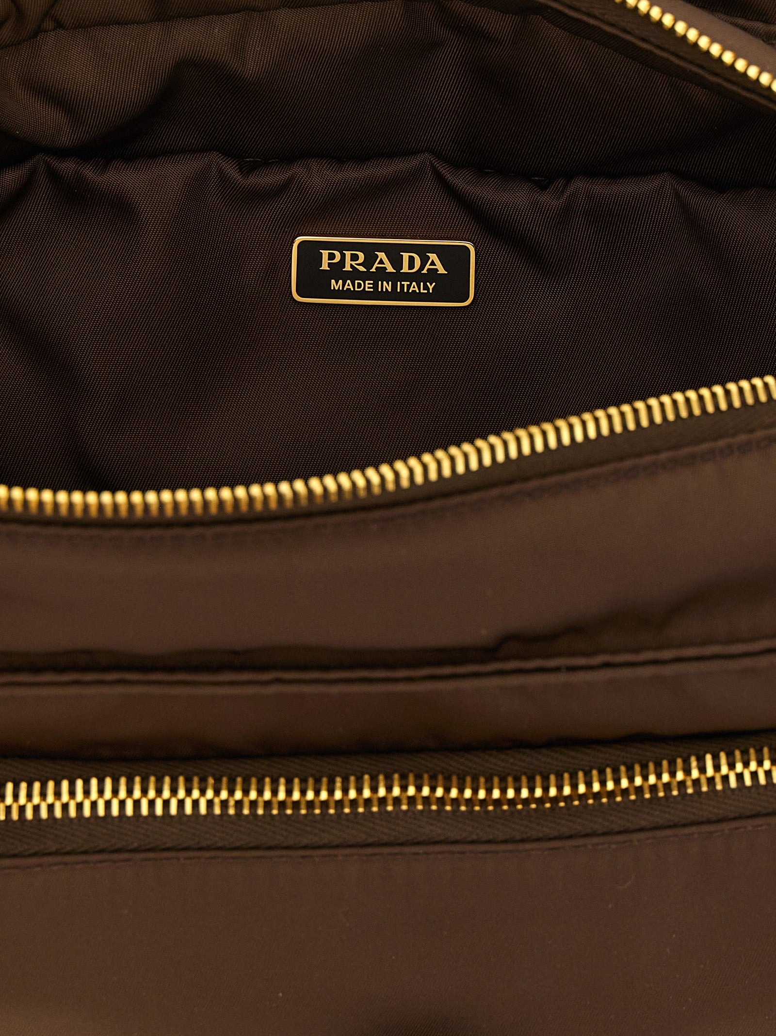 PRADA Explore Con Pattina Shoulder Bag Brown