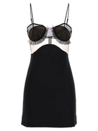 Nensi Dojaka Explosive Flower Bra Dress Black