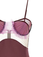 Nensi Dojaka Explosive Flower Bra Dress Purple, view 3
