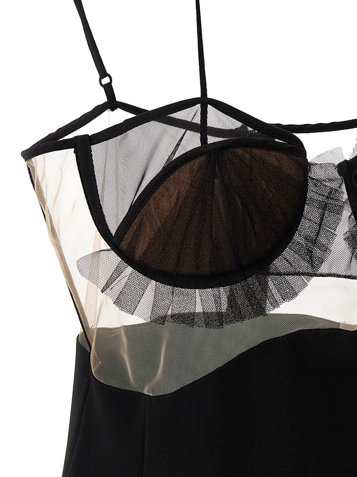 Nensi Dojaka Explosive Flower Bra Dress Black, view 4