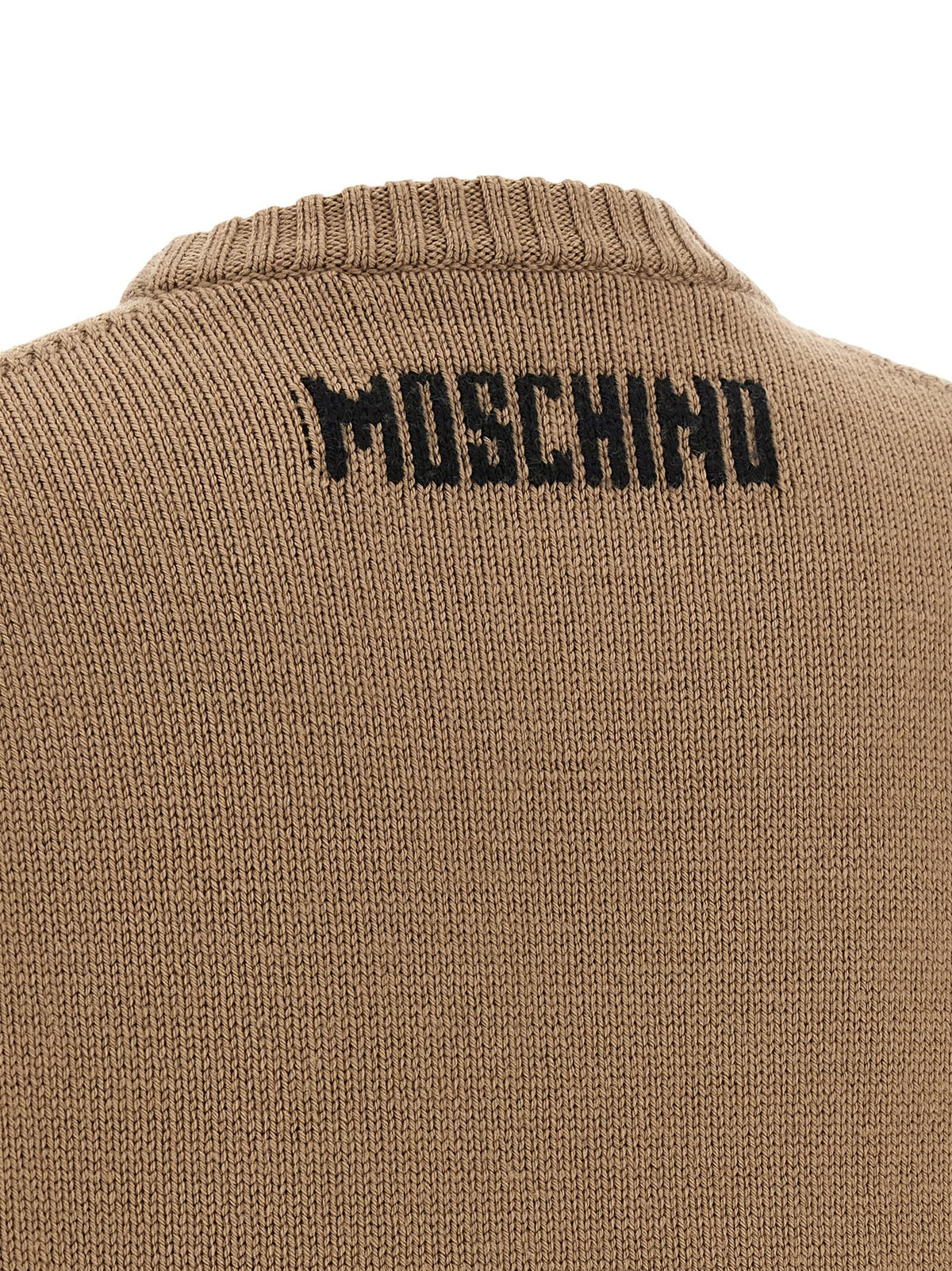 Moschino Extra Fine Merino Wool Sweater Beige