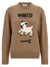 Moschino Extra Fine Merino Wool Sweater Beige