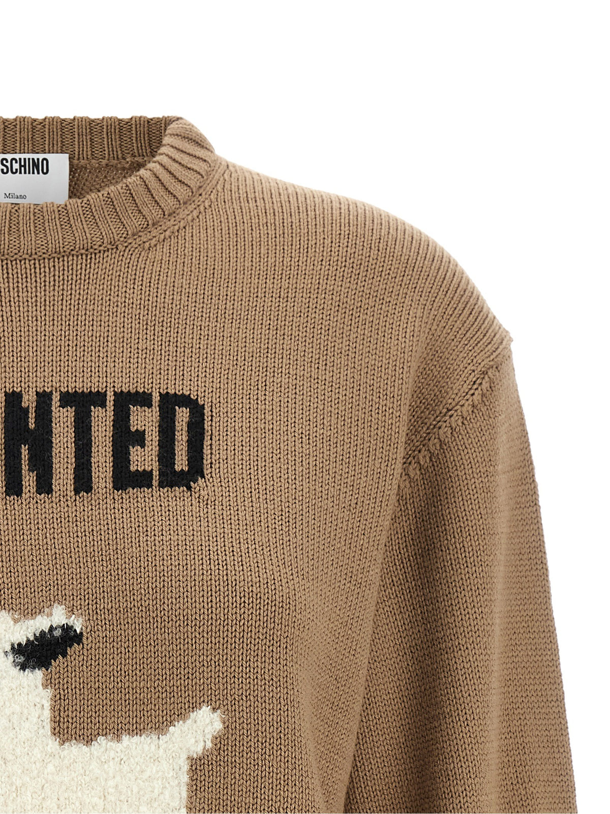 Moschino Extra Fine Merino Wool Sweater Beige