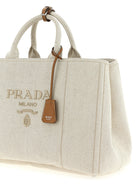 PRADA Extra Large Prada Jardinière Shopping Bag Beige, view 3