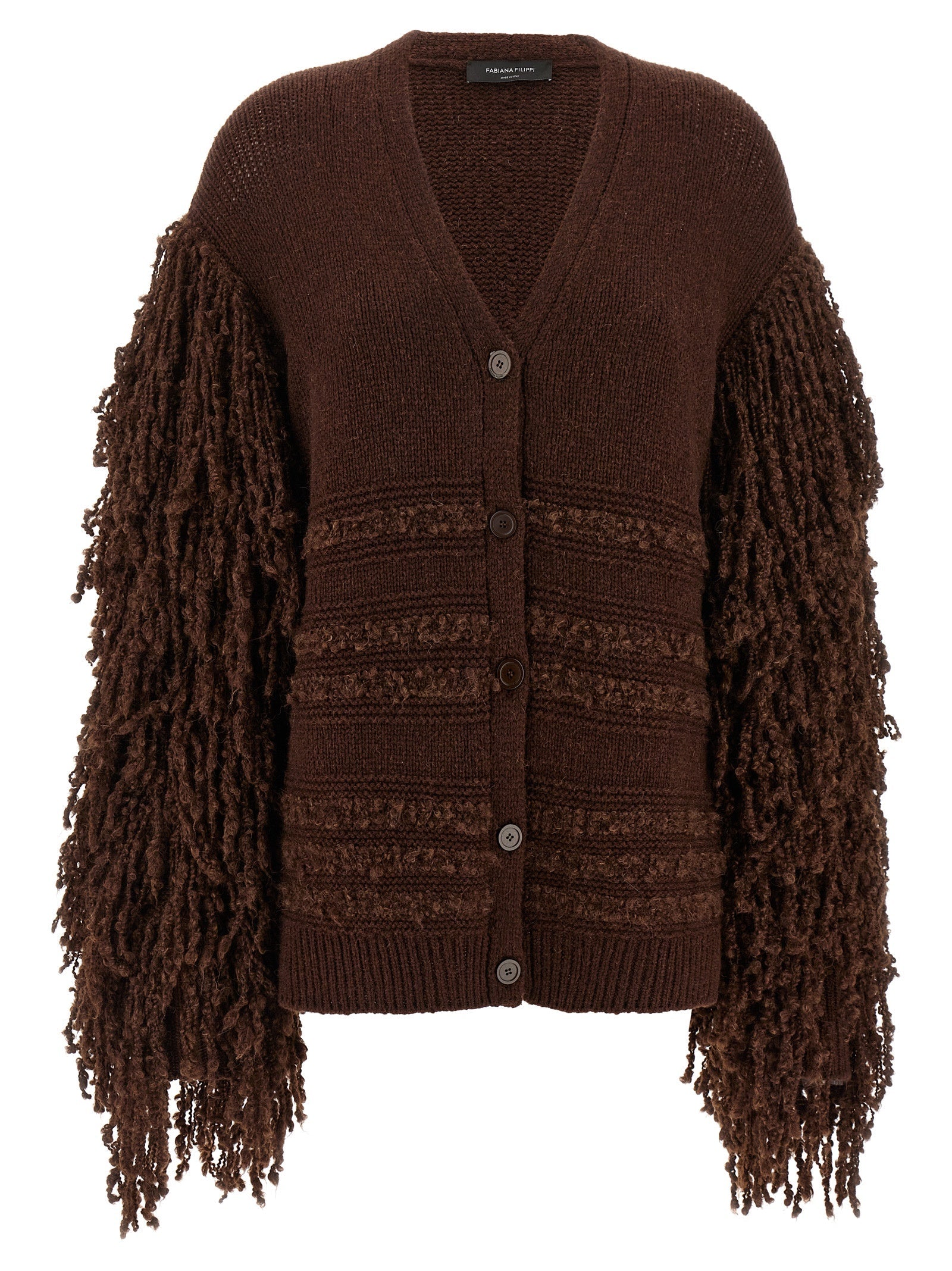 FABIANA FILIPPI - FABIANA FILIPPI - Bouclé fringed cardigan - Women’s Knitwear