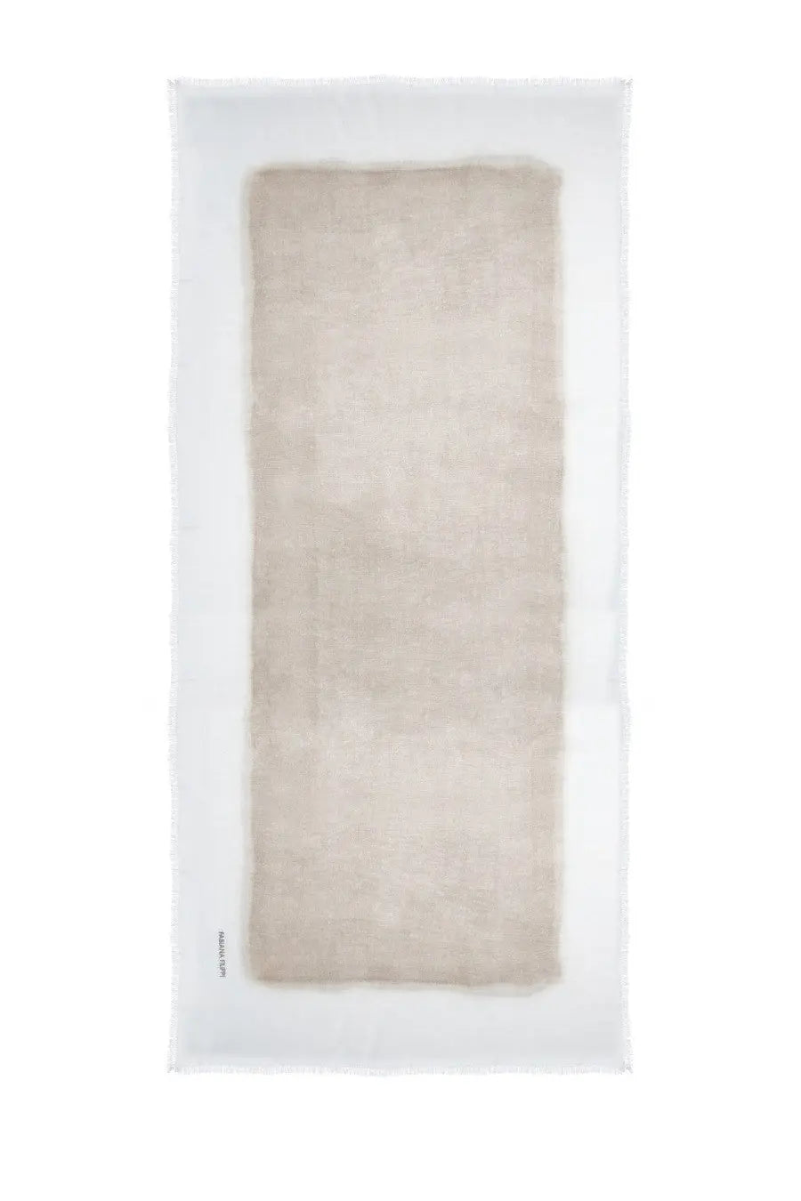 Beige linen Fabiana Filippi women’s modal scarf with soft textured weave and frayed edges