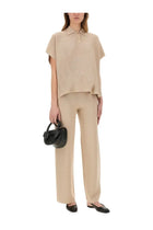 Fabiana Filippi Women's Organic Cotton and Lurex Pants Beige, view 2