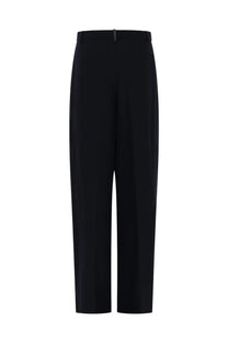 Black tailored trousers with sleek straight-leg cut and subtle creasing fabiana filippi pantalone sartoriale misto lino blue