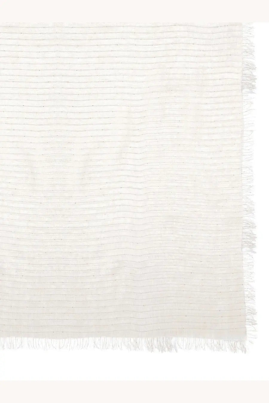 Fabiana Filippi women’s sequined stole white soft off-white woven scarf with subtle ribbing and delicate frayed edges
