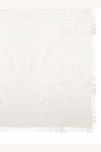 Fabiana Filippi women’s sequined stole white soft off-white woven scarf with subtle ribbing and delicate frayed edges