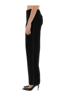 Fabiana Filippi women’s black viscose tailored trousers with straight-leg cut and subtle vertical stitching detail