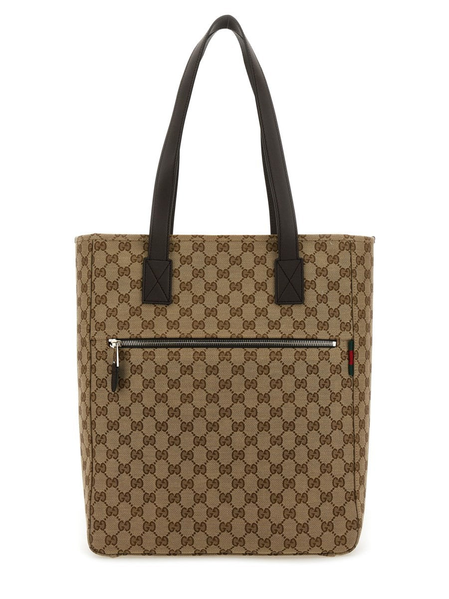 Gucci Men's Fabric Shopping Bag GG Medium Brown