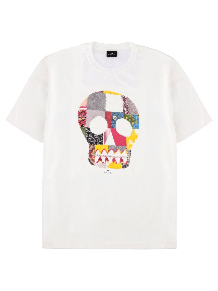 Ps By Paul Smith Men's Fabric Skull Shirt White