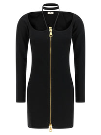 Elisabetta Franchi Fabric Stitch Knit Dress Black