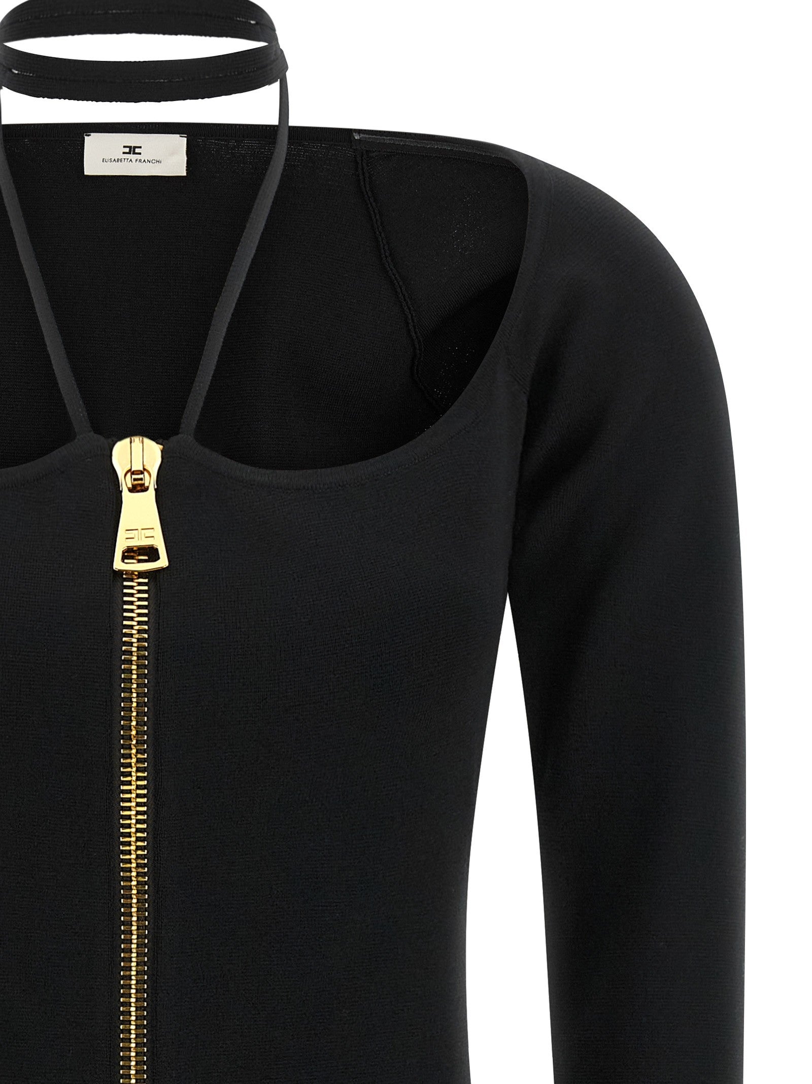 Elisabetta Franchi Fabric Stitch Knit Dress Black