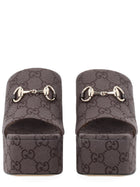 Gucci Women's Fabric Wedge Sandal Brown, view 3