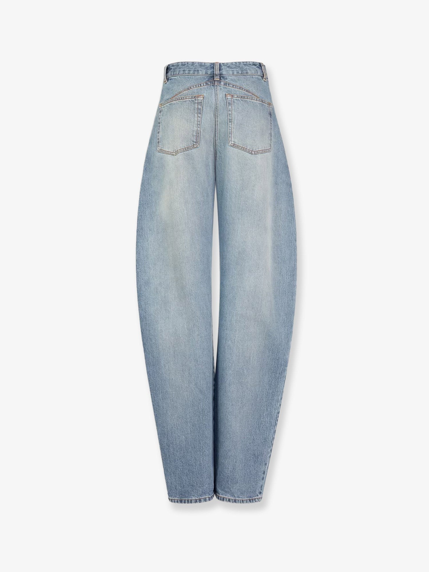 ALAÏA Women's Faded Blue Denim Jeans Blue