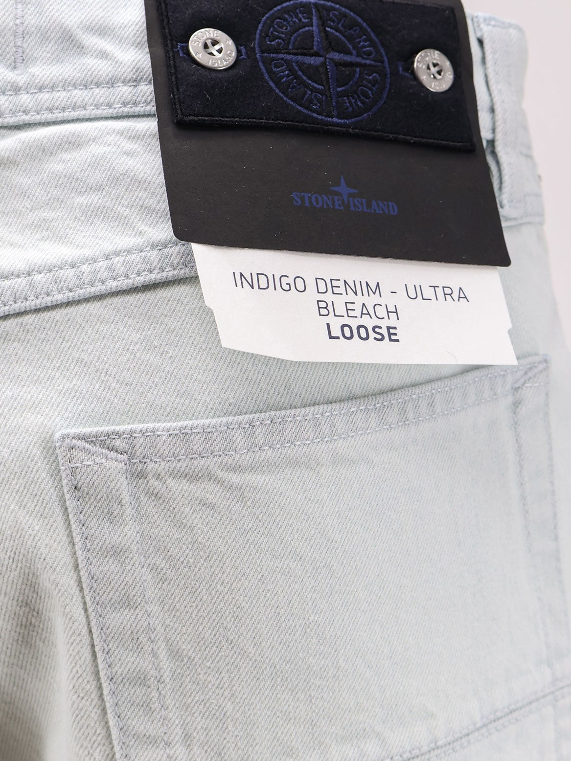 Stone Island Men's Faded Effect Jeans Blue