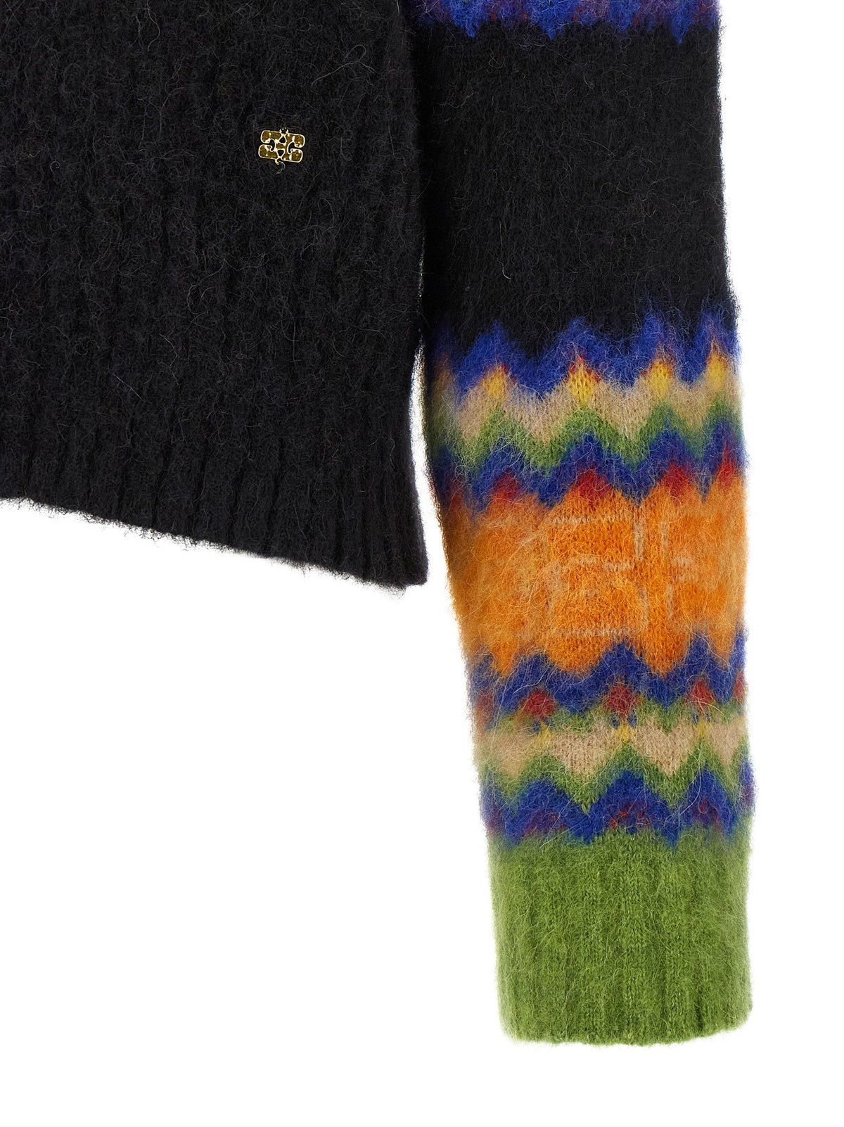 Ganni Fair Isle Sweater Gold, view 4
