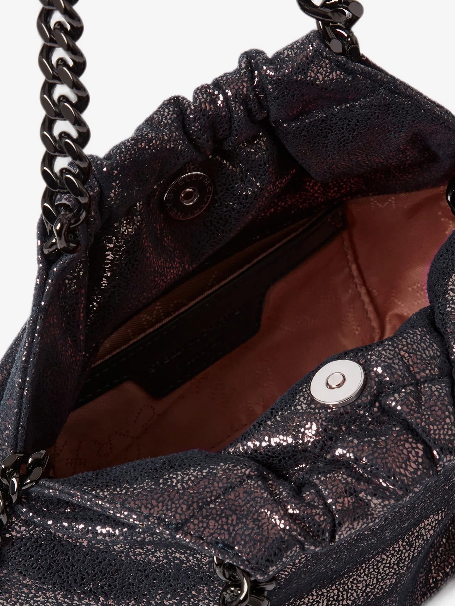 Stella McCartney Women's Falabella Eco Shiny Dotted Chamois Fabric Shoulder Bag Blue