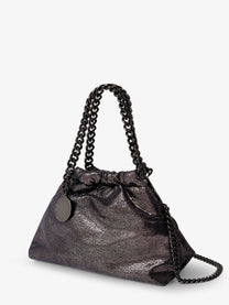 Stella McCartney Women's Falabella Eco Shiny Dotted Chamois Fabric Shoulder Bag Blue