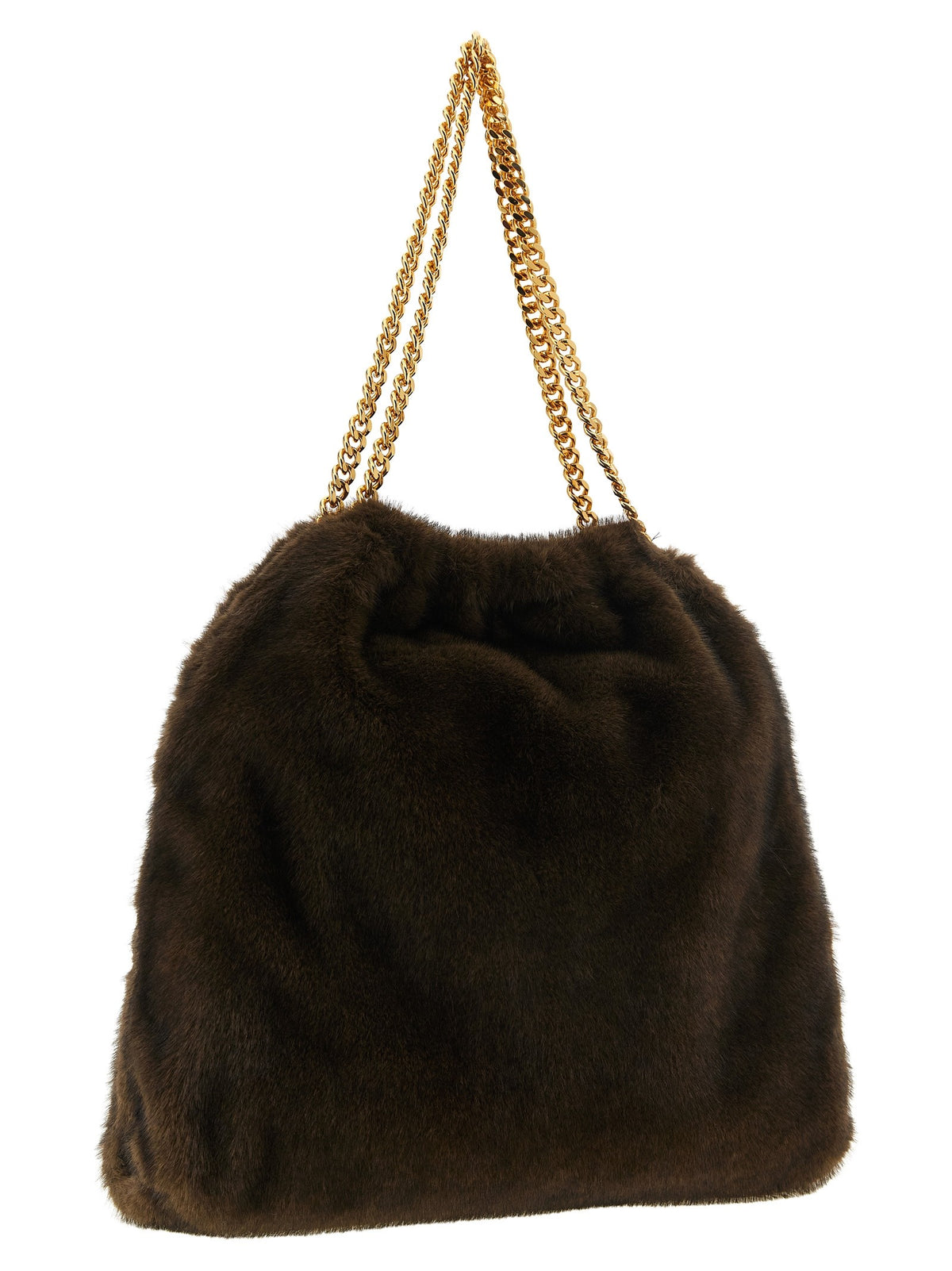 Stella McCartney Falabella Medium Plush Shoulder Bag Brown, view 2