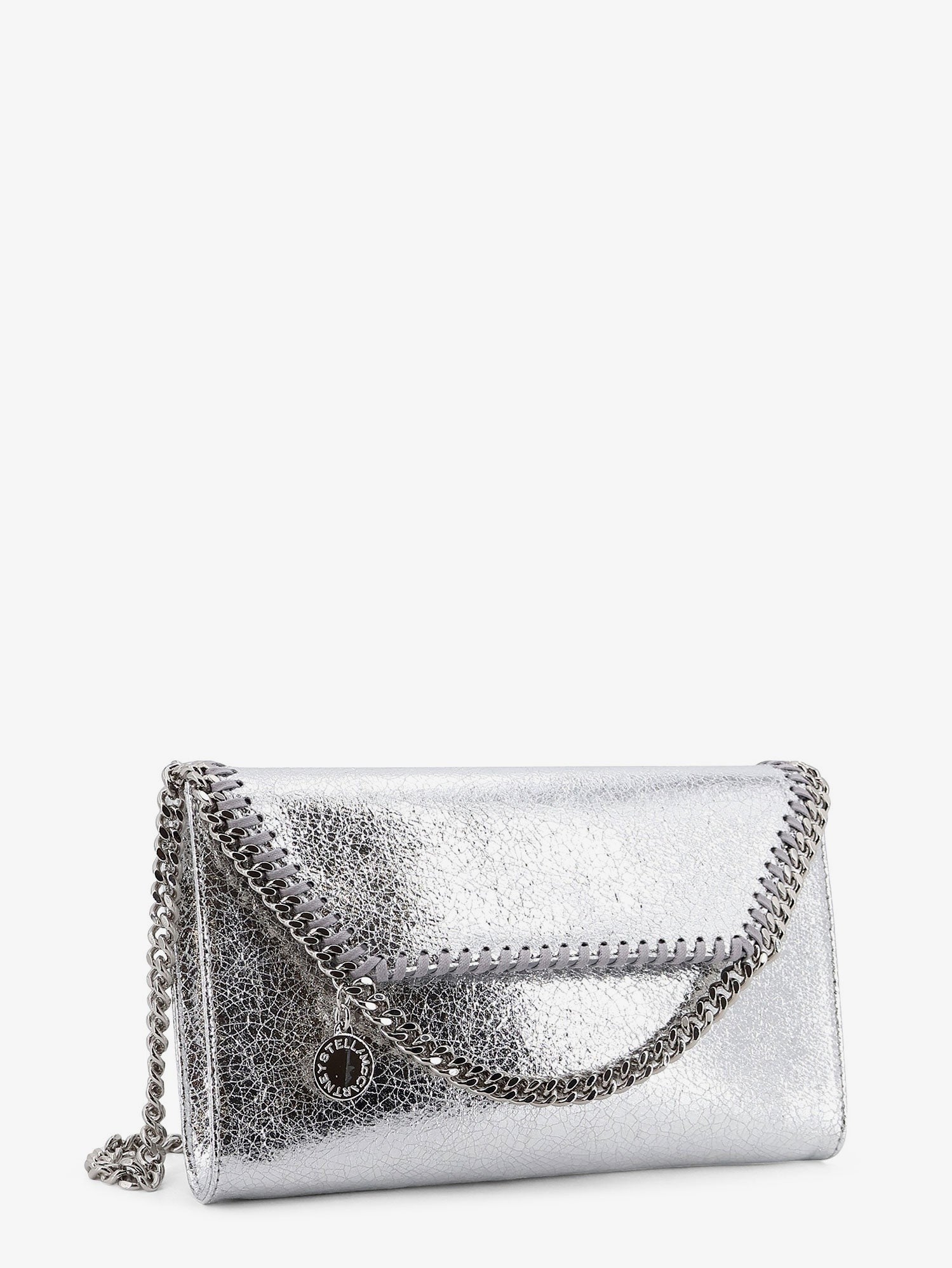 Stella McCartney Women's Falabella Metallic Fabric Crossbody Bag Silver
