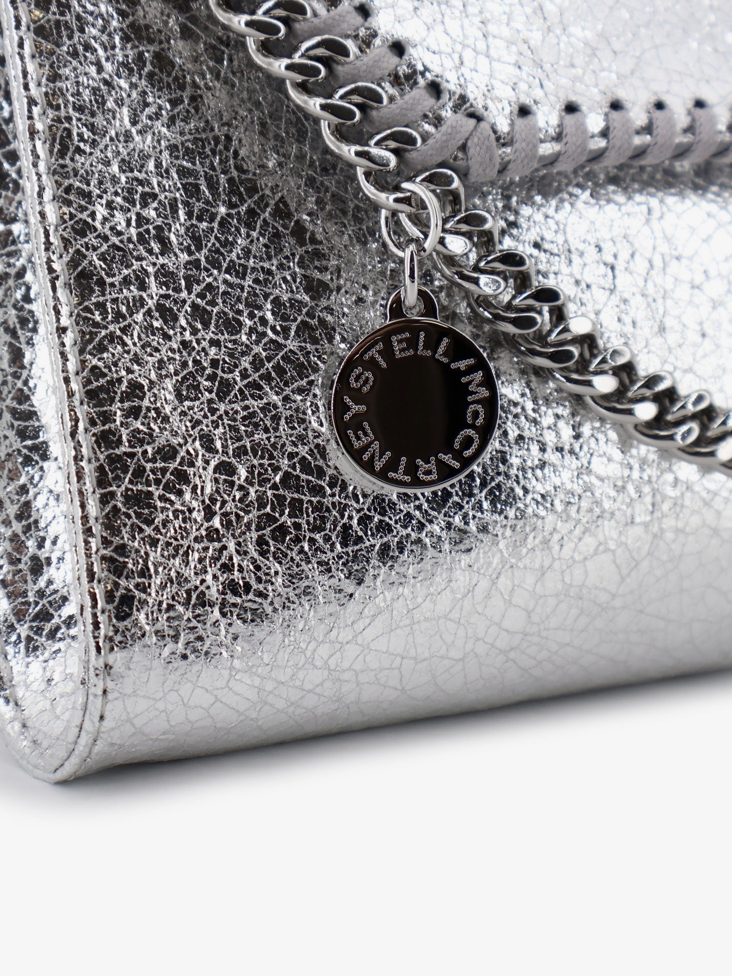 Stella McCartney Women's Falabella Metallic Fabric Crossbody Bag Silver