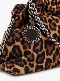 Stella McCartney Women's Falabella Mini Leopard Print Velvet Crossbody Bag Pattern