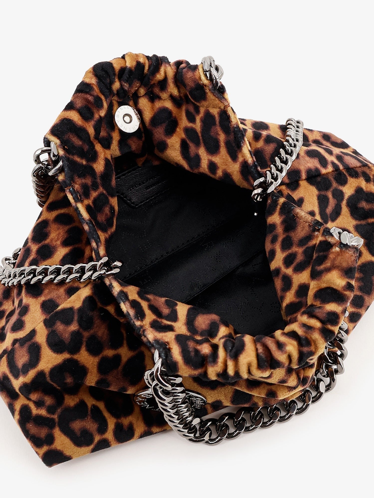 Stella McCartney Women's Falabella Mini Leopard Print Velvet Crossbody Bag Pattern