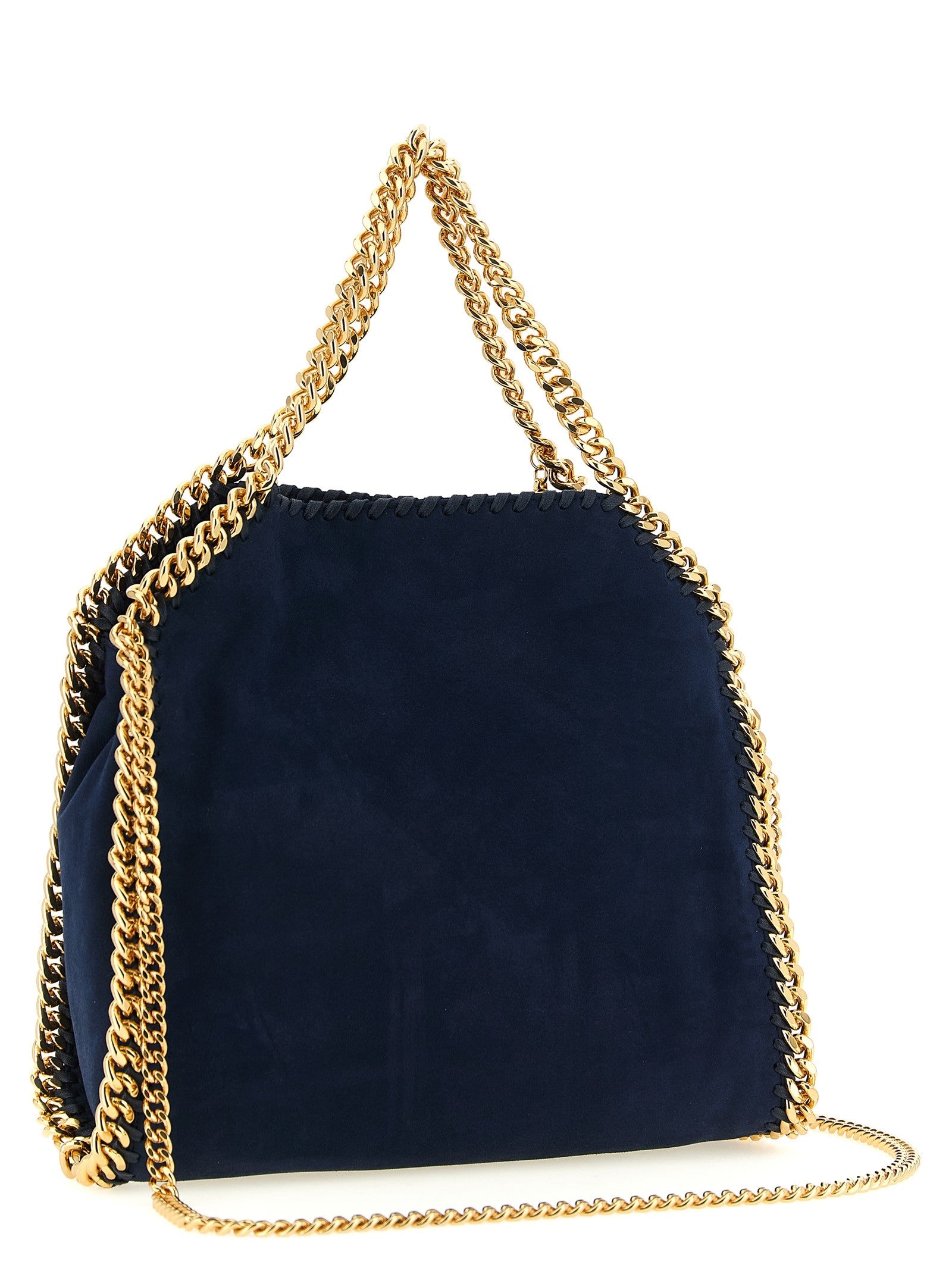 Stella McCartney Women's Falabella Mini Velvet Crossbody Bag Blue