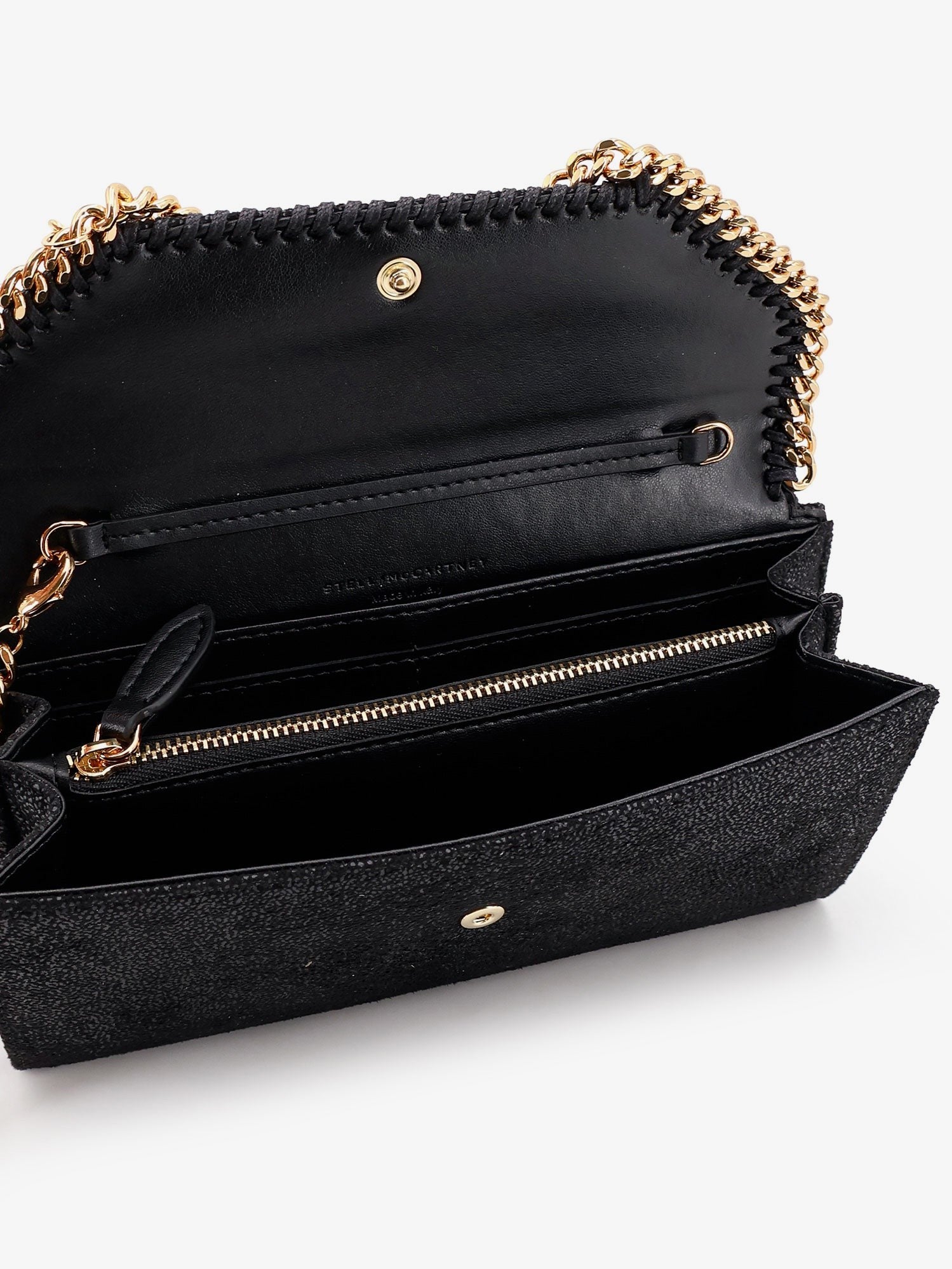 Stella McCartney Women's Falabella Shaggy Deer Fabric Wallet Black
