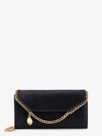Stella McCartney Women's Falabella Shaggy Deer Fabric Wallet Black