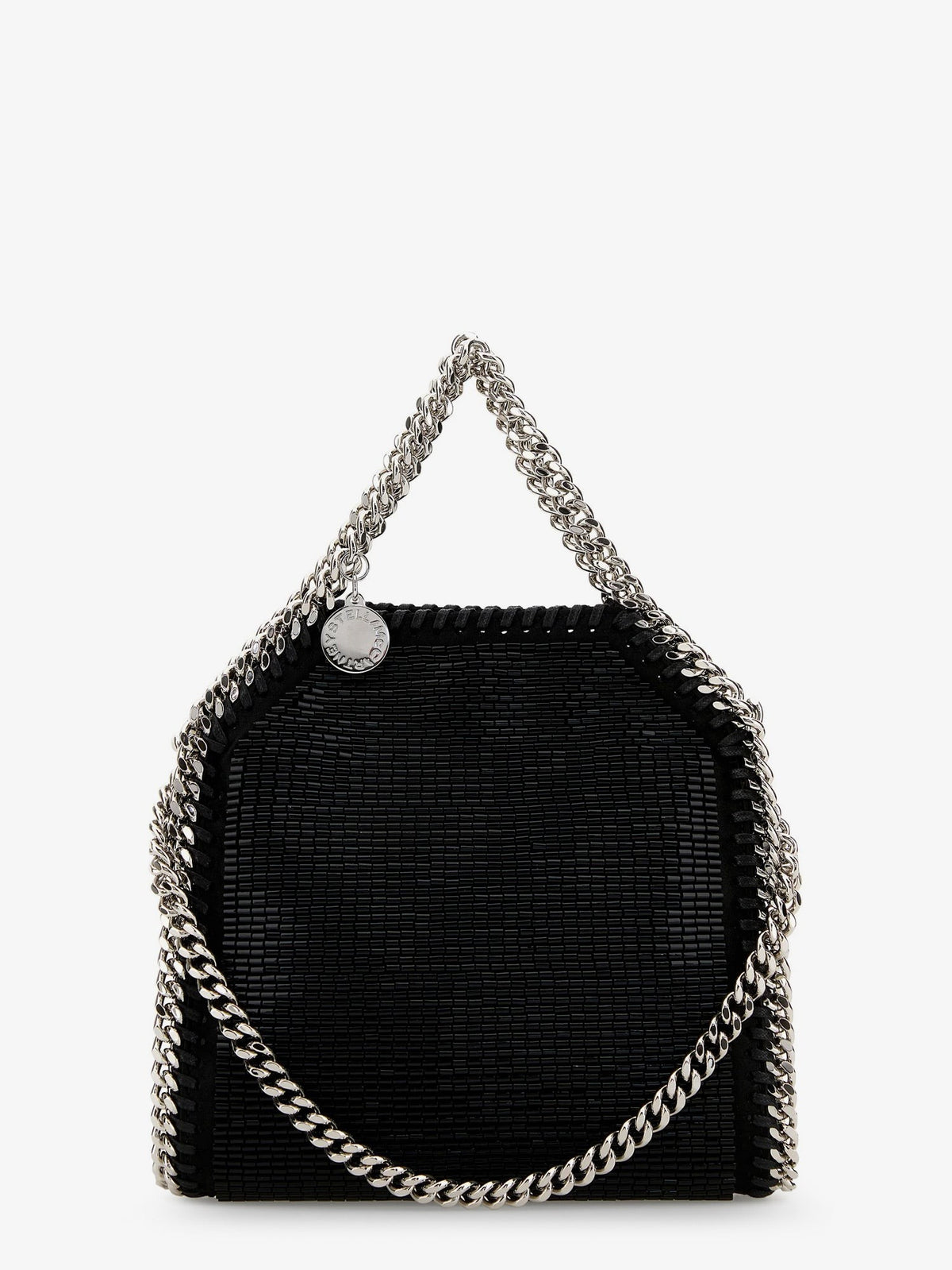 Stella McCartney Women's Falabella Tiny All over Beaded Crossbody Bag Black