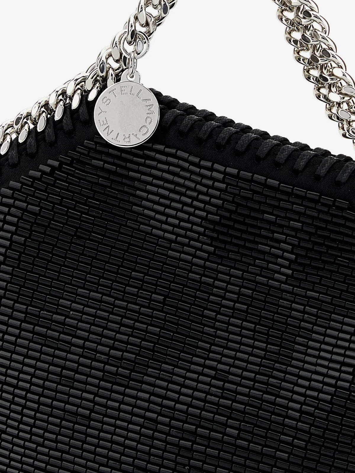 Stella McCartney Women's Falabella Tiny All over Beaded Crossbody Bag Black, view 4