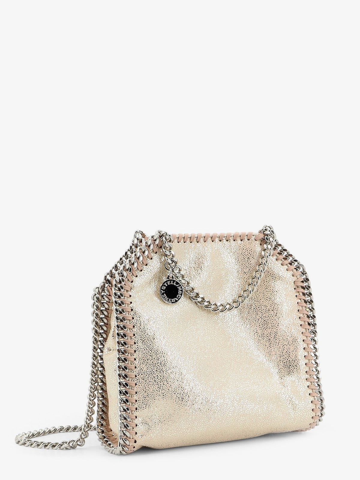 Stella McCartney Women's Falabella Tiny Shiny Shaggy Deer Crossbody Bag Blue, view 3