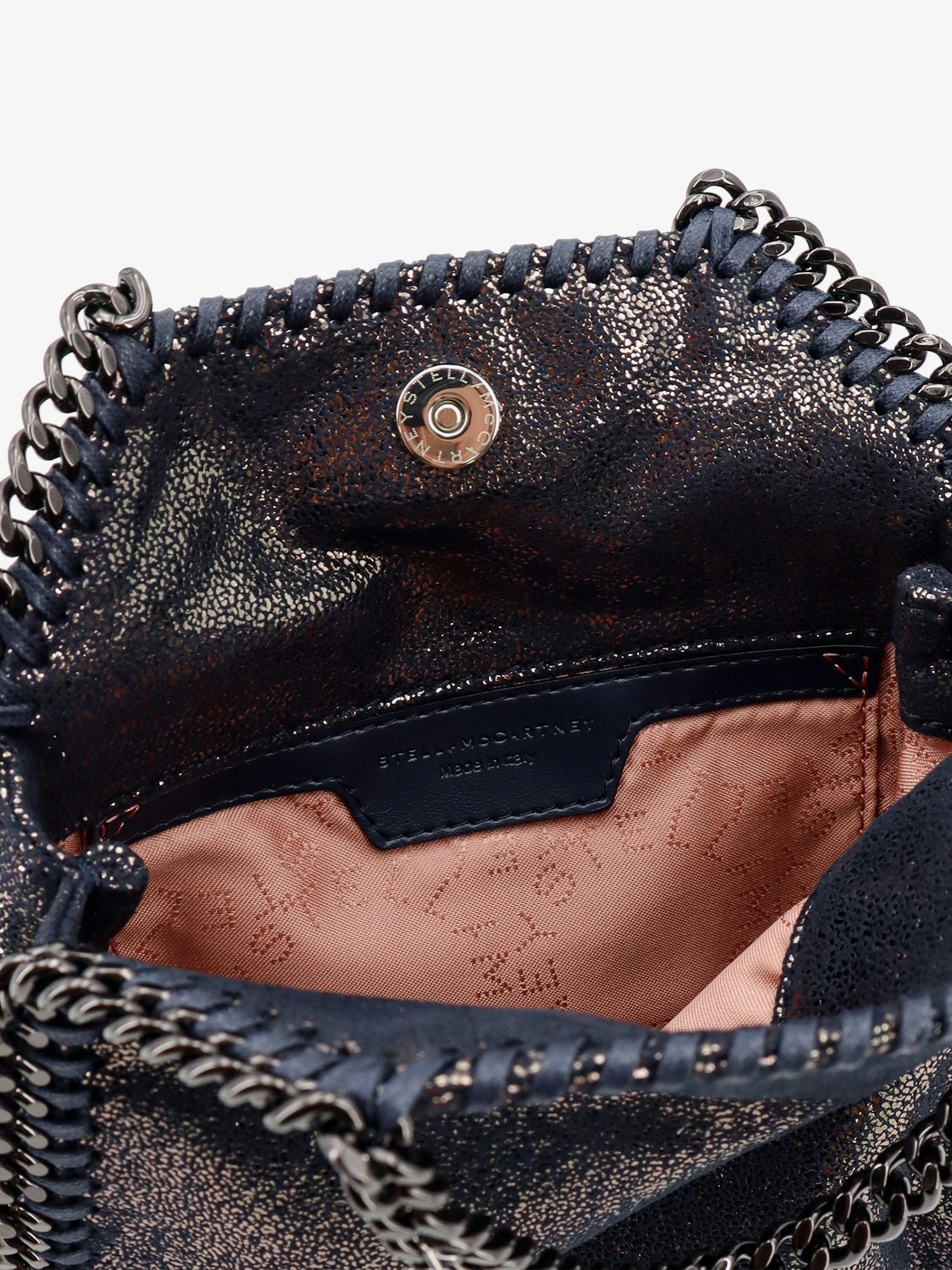 Stella McCartney Women's Falabella Tiny Shiny Shaggy Deer Crossbody Bag Blue