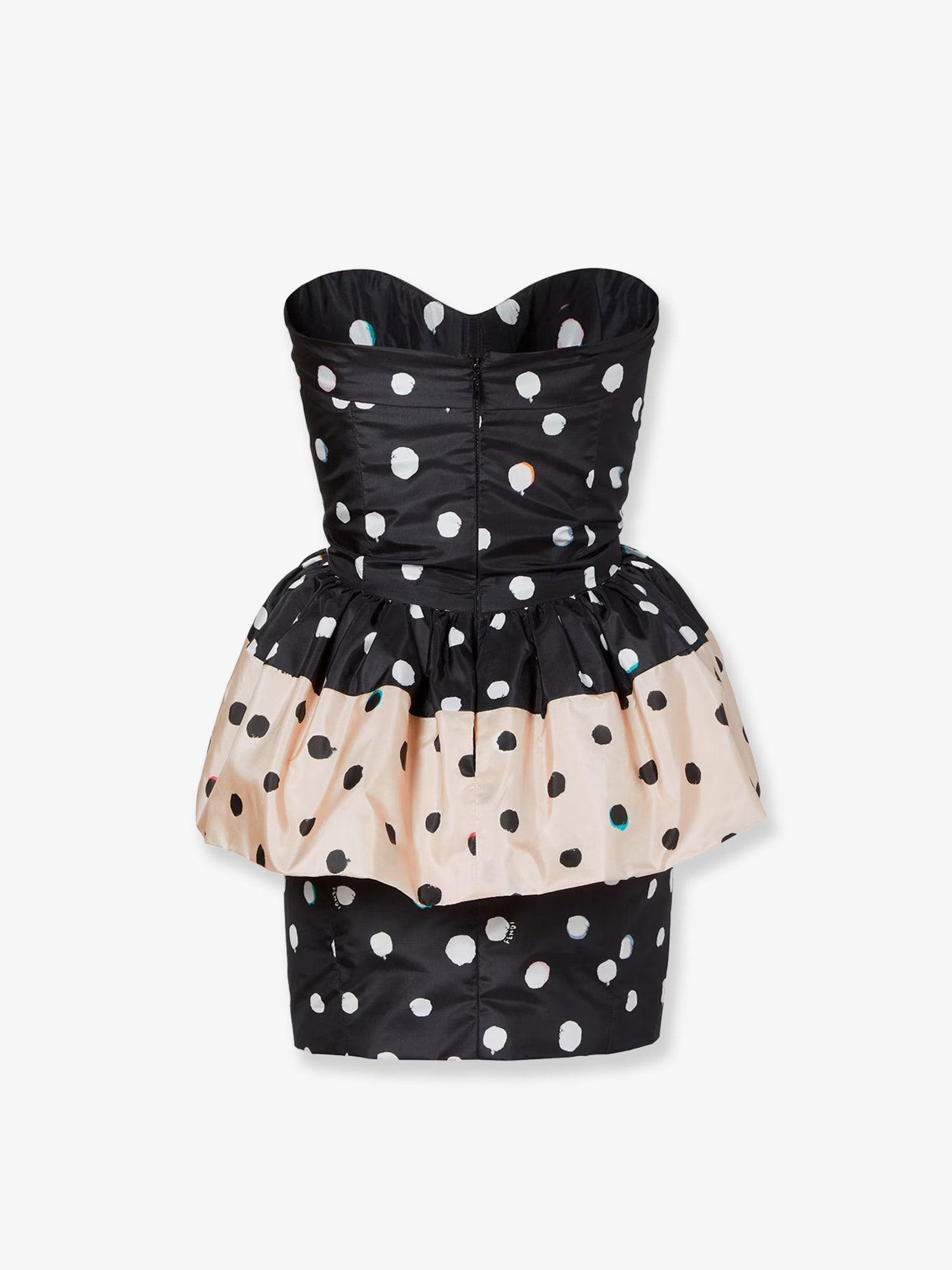 Fendi Women's Falena Dots Taffeta Bustier Dress Black