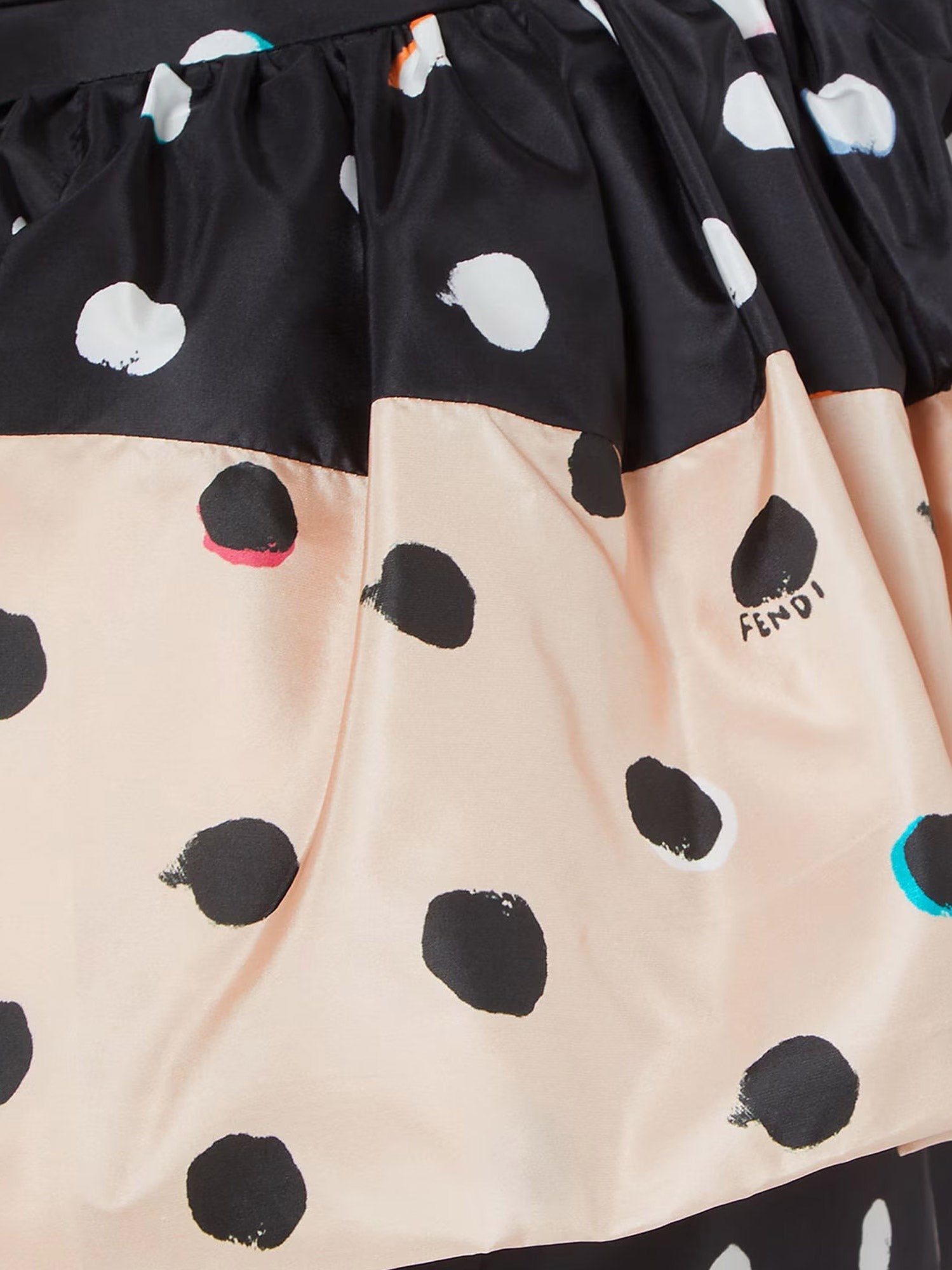 Fendi Women's Falena Dots Taffeta Bustier Dress Black