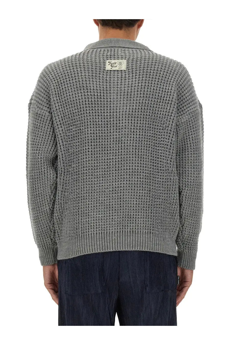 Family First Men's Polo Cardigan Grey, view 4