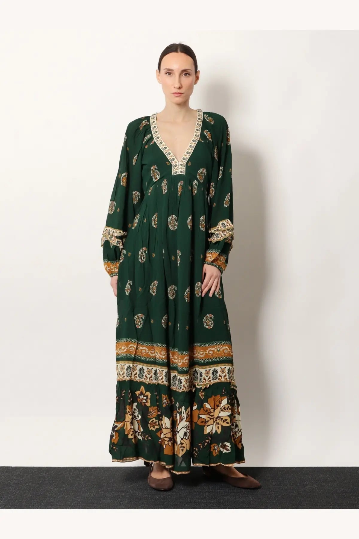 FARM Rio Women's Ayla Maxi Dress Green, view 2