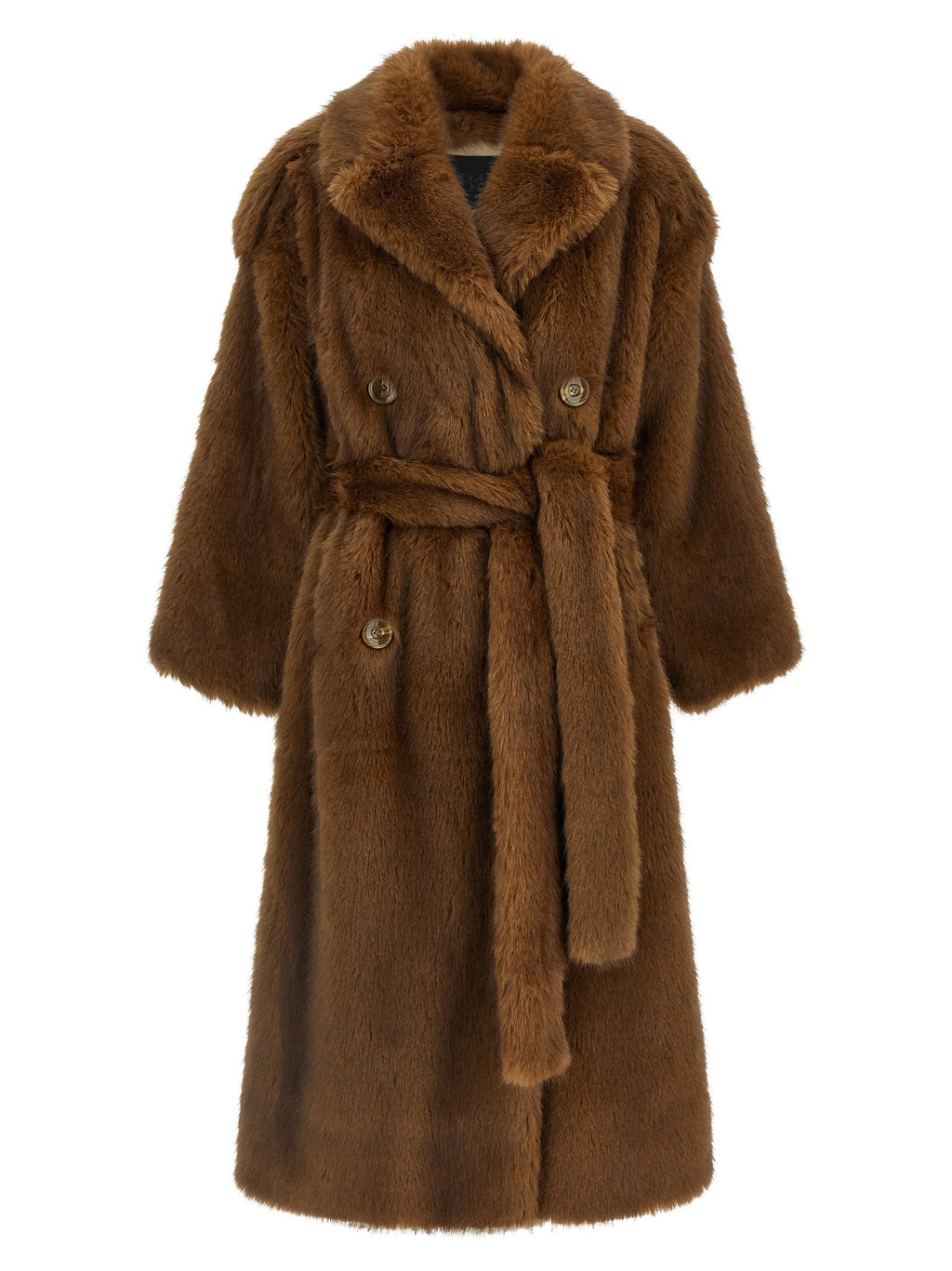 B&amp;B Couture Farrah Eco Fur Coat Brown