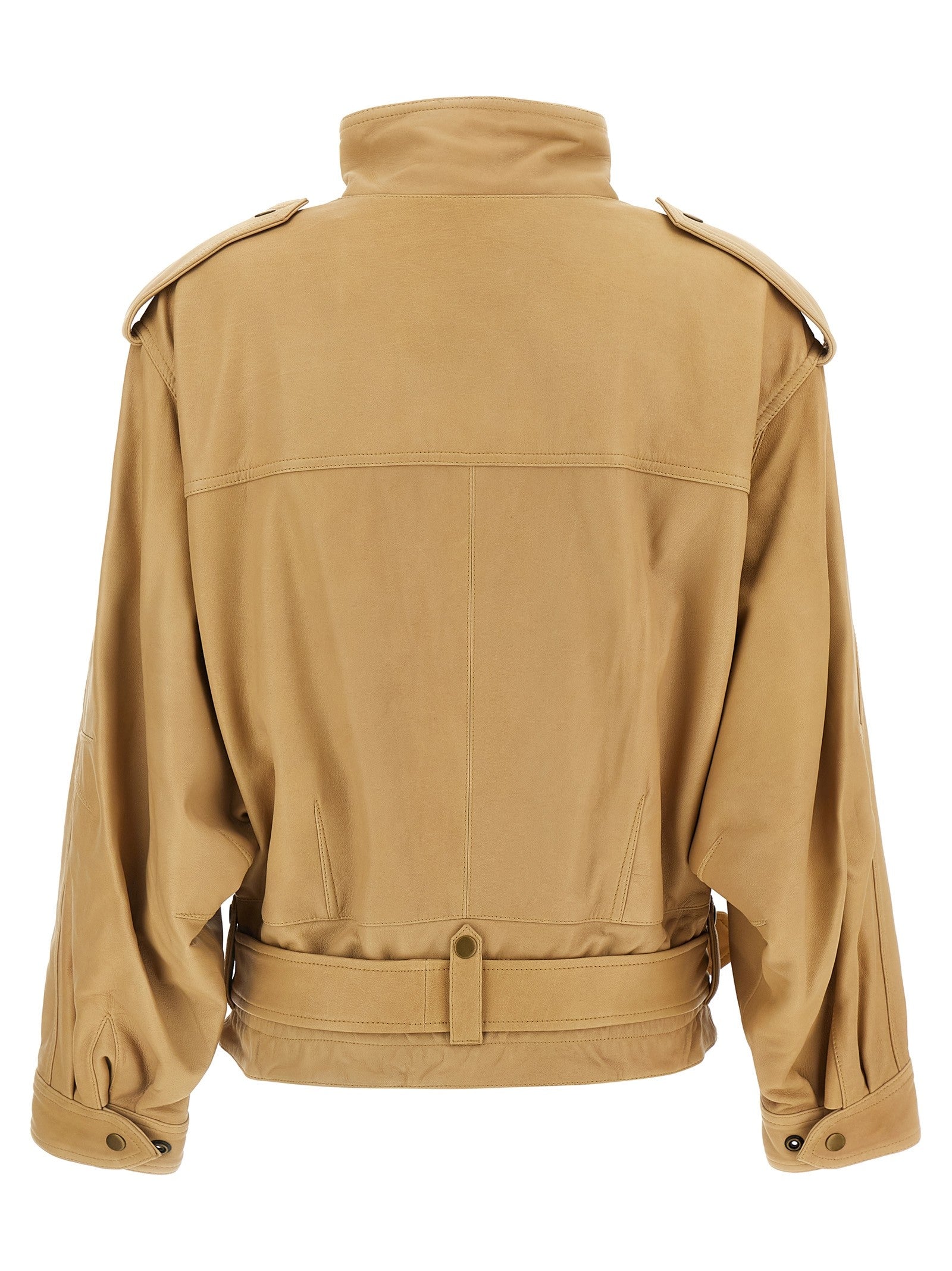 ISABEL MARANT Farza Leather Jacket Beige