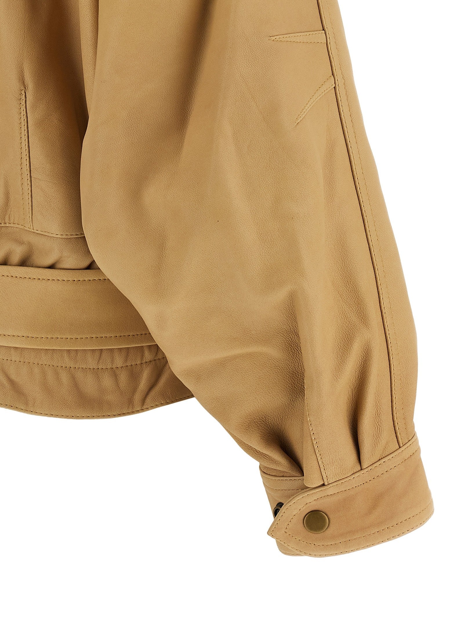 ISABEL MARANT Farza Leather Jacket Beige