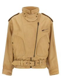 ISABEL MARANT Farza Leather Jacket Beige