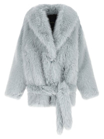 Pinko Faux Fur Blouson Blue