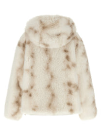 Herno Faux Fur Bomber Jacket Beige, view 2