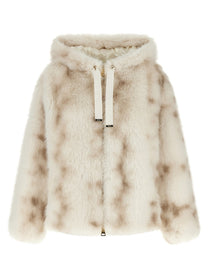 Herno Faux Fur Bomber Jacket Beige