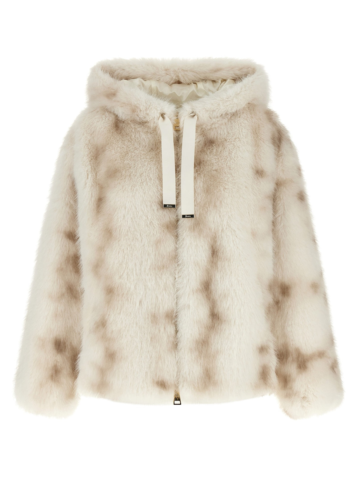 Herno Faux Fur Bomber Jacket Beige