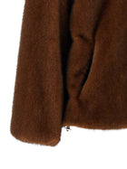 Herno Faux Fur Bomber Jacket Brown, view 4